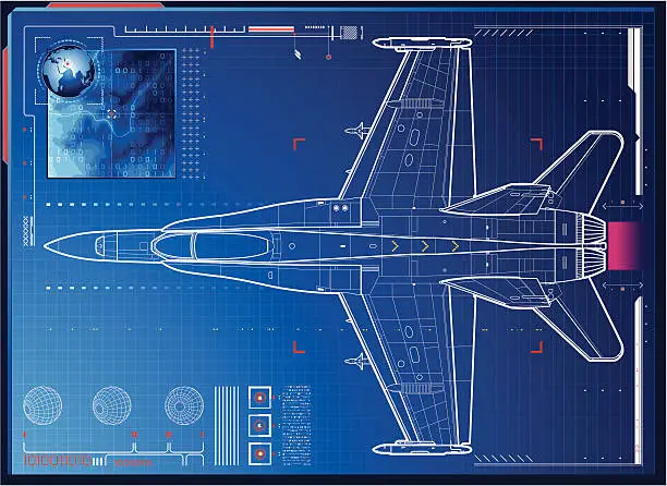 Vector illustration of air force monitoring