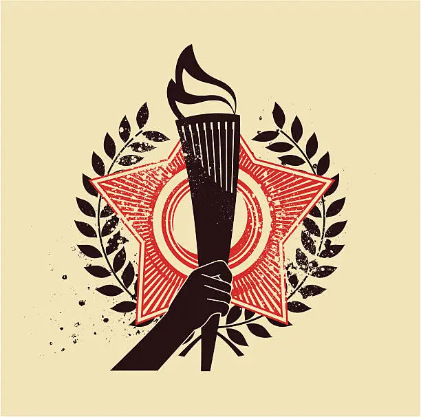 Vector illustration of Torch emblem