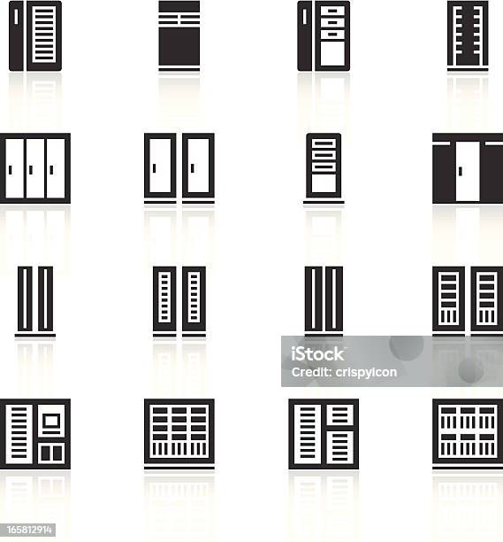 Ícones Do Servidor - Arte vetorial de stock e mais imagens de Símbolo de ícone - Símbolo de ícone, Servidor de Rede, Prateleira - Objeto manufaturado