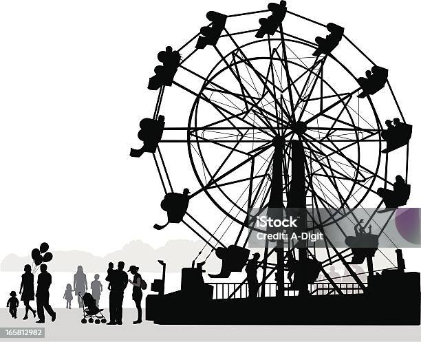 Rotunda - Arte vetorial de stock e mais imagens de Atração de Parque de Diversão - Atração de Parque de Diversão, Parque de Diversões - Evento de Entretenimento, Família