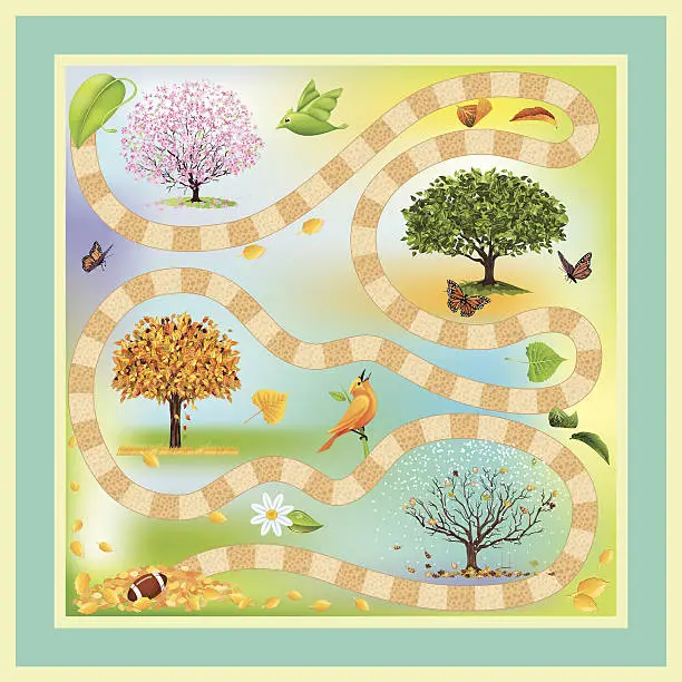 Vector illustration of Four Seasons Game