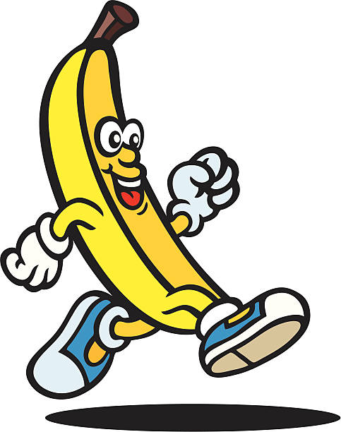 ilustrações de stock, clip art, desenhos animados e ícones de banana guy - food smiling human eye facial expression