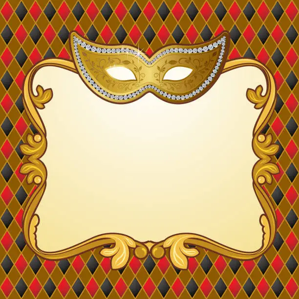 Vector illustration of Venetian Carnival Frame