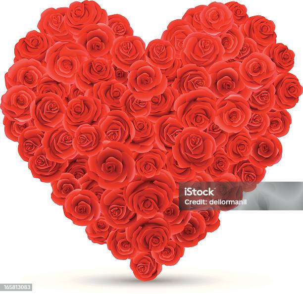 Vetores de Coração Em Forma De Rosas e mais imagens de Rosa - Flor - Rosa - Flor, Símbolo do Coração, Tridimensional
