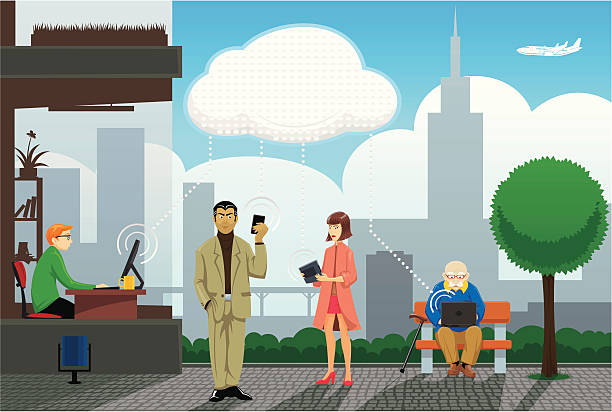 Cloud Computing In Our Life Stock Illustration - Download Image Now -  Cartoon, City, Discussion - iStock