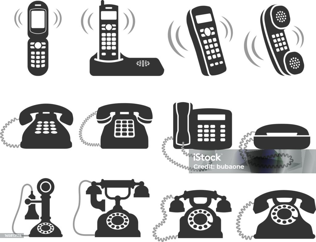 telephone black and white royalty free vector icon set telephone black and white icon set Telephone stock vector