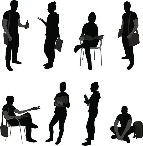 Vector illustration of Student casual setting