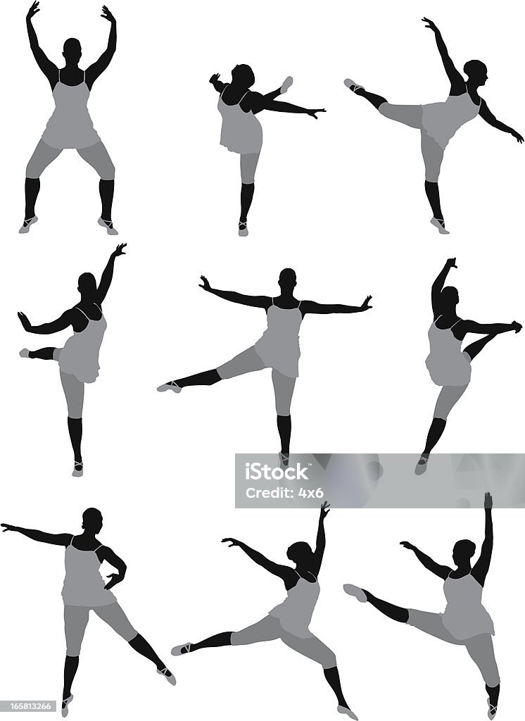 Silueta de una mujer bailando - arte vectorial de Abrise de piernas libre de derechos
