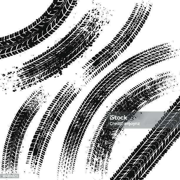Black Tyre Tracks Stock Illustration - Download Image Now - Tire Track, Tire - Vehicle Part, Motorcycle