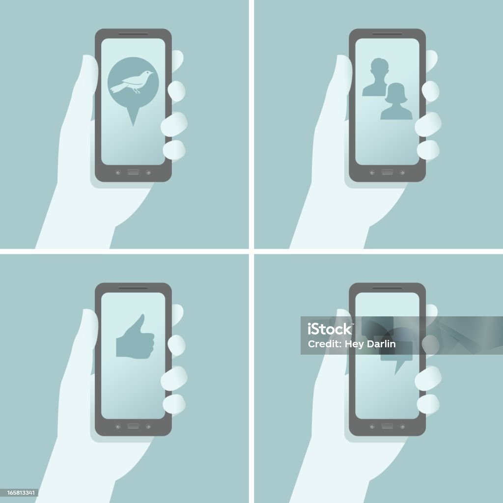 Smartphone-Social Media - Lizenzfrei Berühren Vektorgrafik