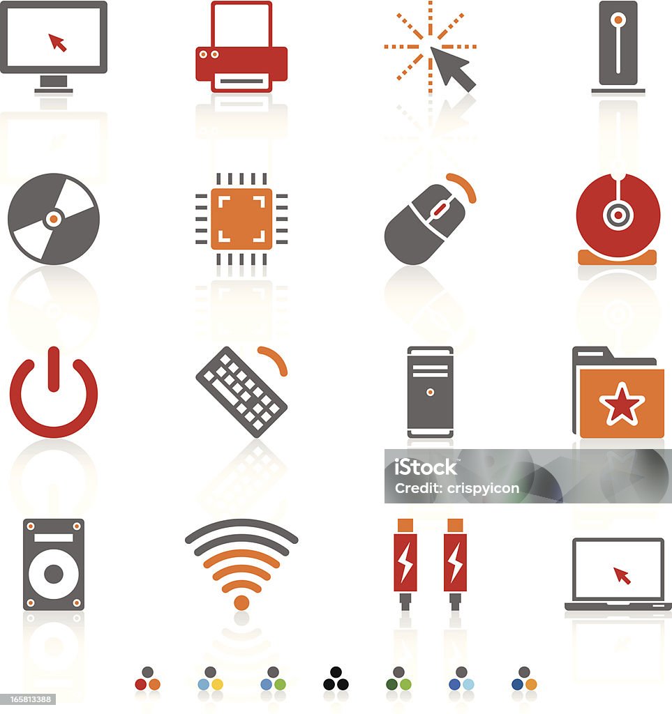 Set of computer technology icons A set of simple, black icons for personal and professional projects. Desktop PC stock vector