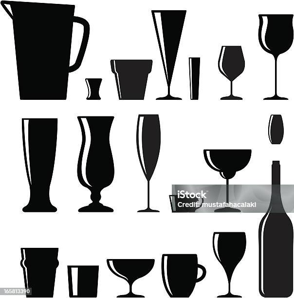 Napój Okulary Zestaw - Stockowe grafiki wektorowe i więcej obrazów Alkohol - napój - Alkohol - napój, Bez ludzi, Białe tło