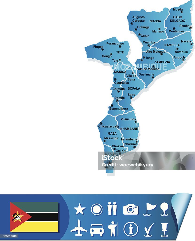Мозамбик карта - Векторная графика Карта роялти-фри