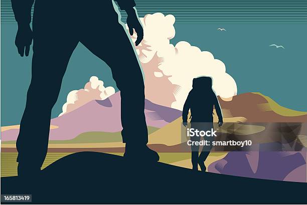 Mountain Walkers Hikers Stock Illustration - Download Image Now - Hiking, Explorer, In Silhouette