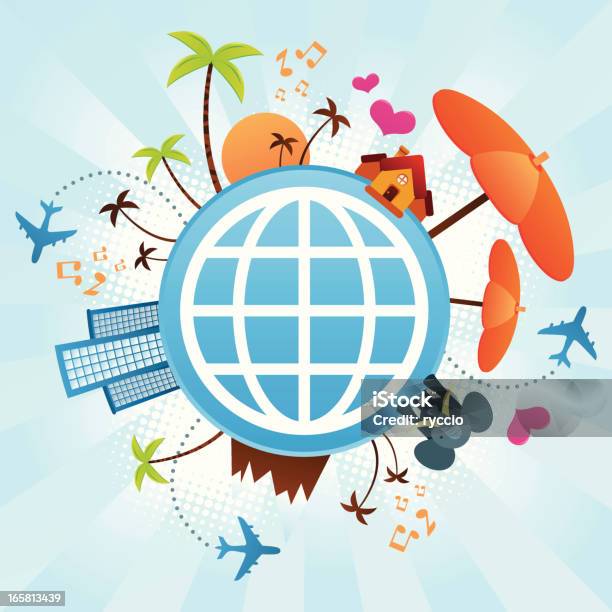 Globe De Vacances Vecteurs libres de droits et plus d'images vectorielles de Amour - Amour, Animaux de safari, Avion