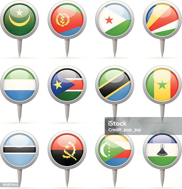 Round Drapeau Pinsafrique Vecteurs libres de droits et plus d'images vectorielles de Afrique - Afrique, Afrique de l'Est, Afrique de l'Ouest