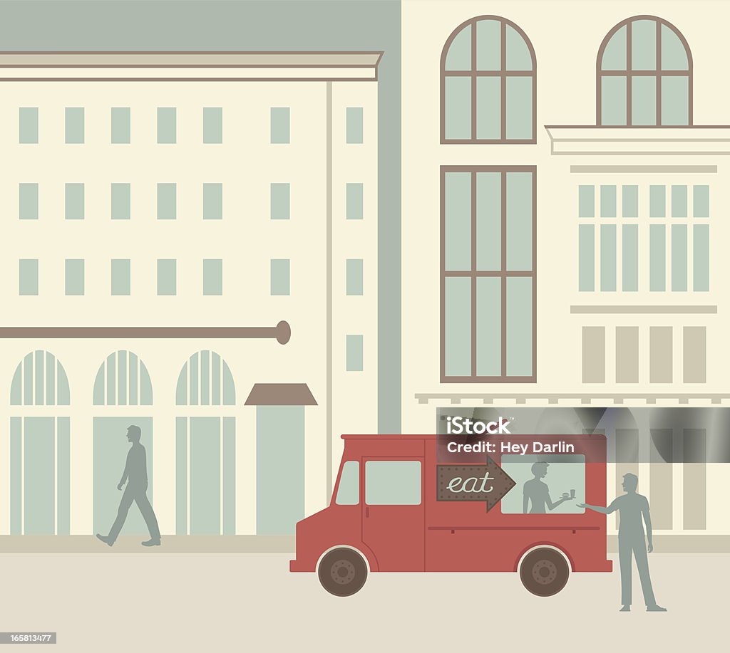 Miasto żywności Ciężarówka - Grafika wektorowa royalty-free (Furgonetka-bufet)