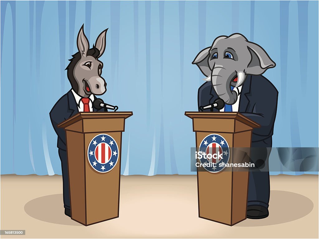 Debate presidencial - Vetor de Partido Republicano Americano royalty-free