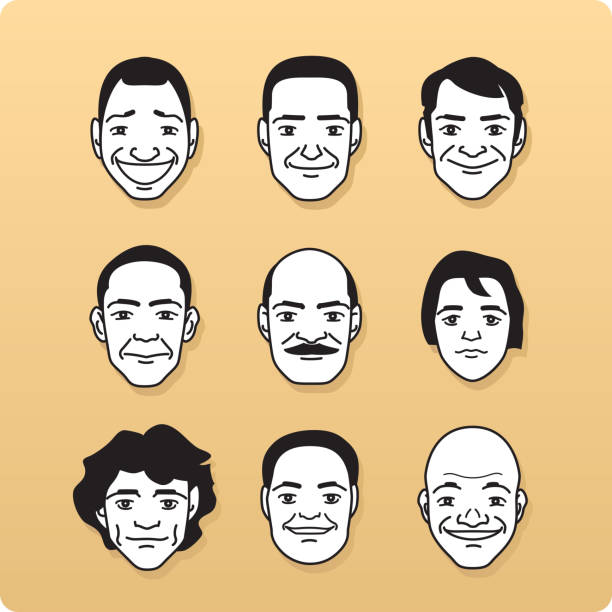 ilustrações, clipart, desenhos animados e ícones de avatar do perfil de avatares única linha cabeça caracteres especiais pessoas - symbol human bone human joint computer icon