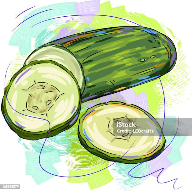 Pepino Fresco - Arte vetorial de stock e mais imagens de Pepino - Pepino, Alimentação Saudável, Arte e Artesanato - Arte visual