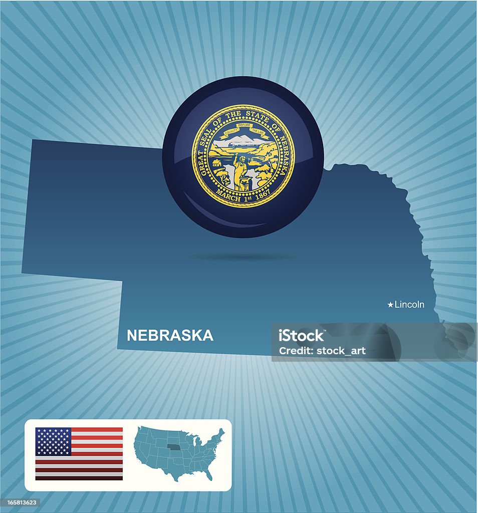 Nebraska state - Lizenzfrei Amerikanische Flagge Vektorgrafik