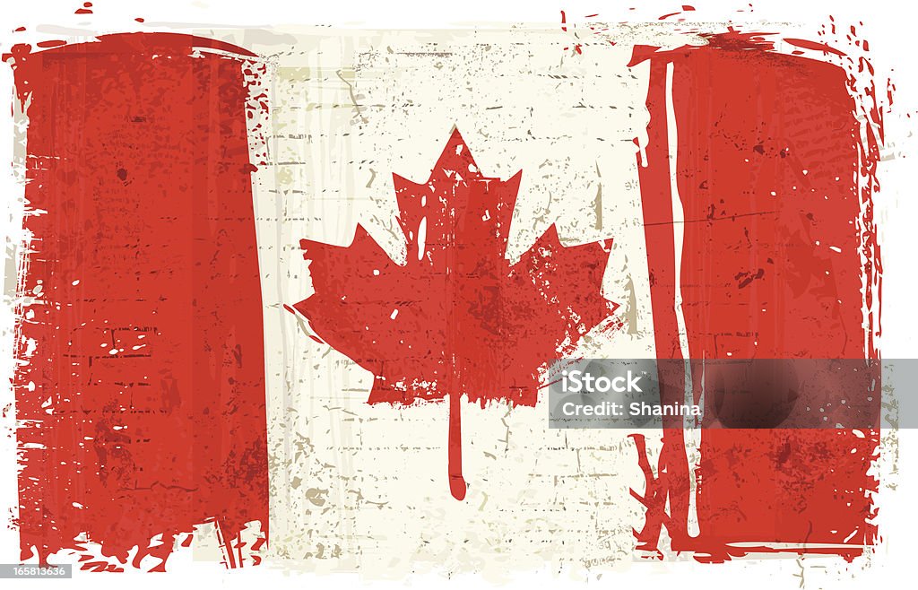 Flag of Canada on Wall Vector illustration of isolated painted flag of Canada on wall. Canadian Flag stock vector