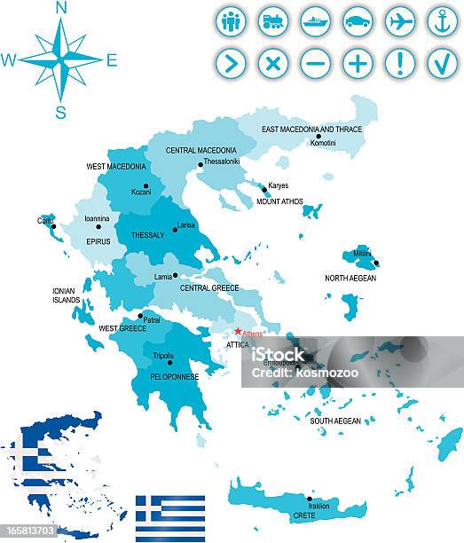 그리스 국가 지도에 대한 스톡 벡터 아트 및 기타 이미지 - 국가 지도, 국경, 그리스