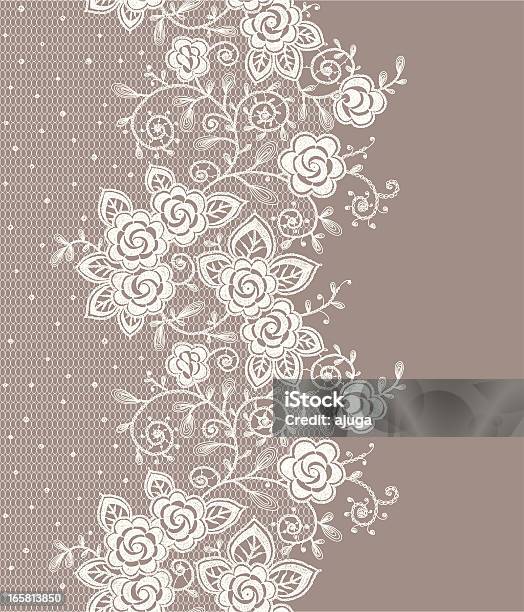 Vertical Lace Seamless Pattern Stock Illustration - Download Image Now - Lace - Textile, Rose - Flower, Flower
