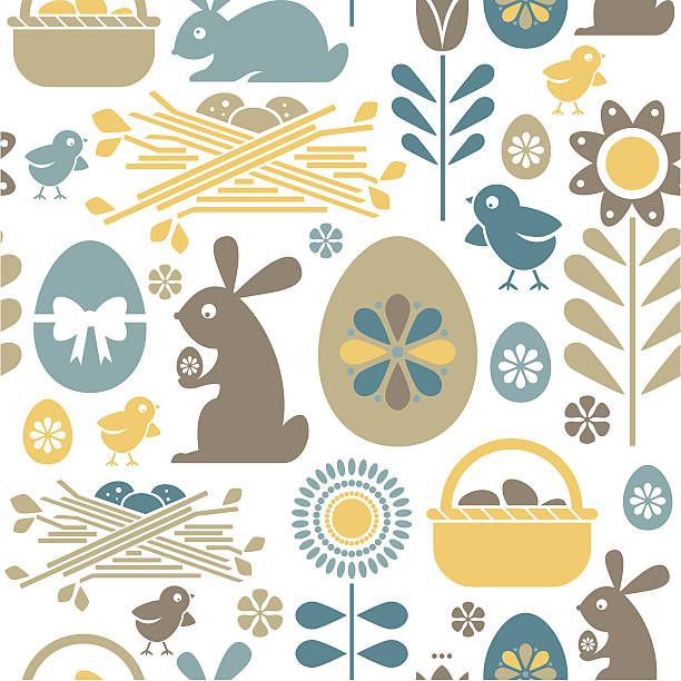Easter Repeat Pattern vector art illustration