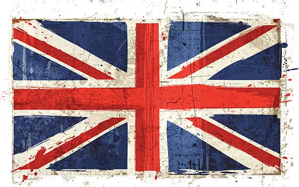 Vector illustration of Aged Great Britain Flag