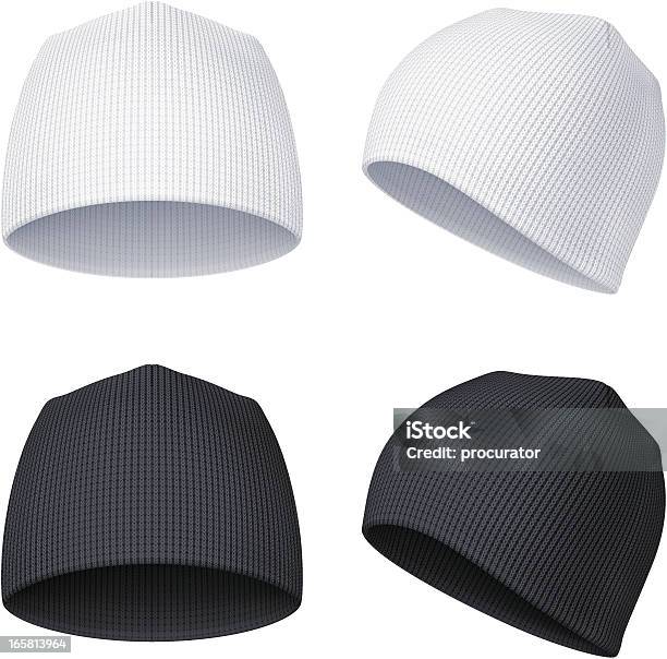 Шапка Beanie — стоковая векторная графика и другие изображения на тему Тёплая шапка - Тёплая шапка, Белый, Чёрный цвет