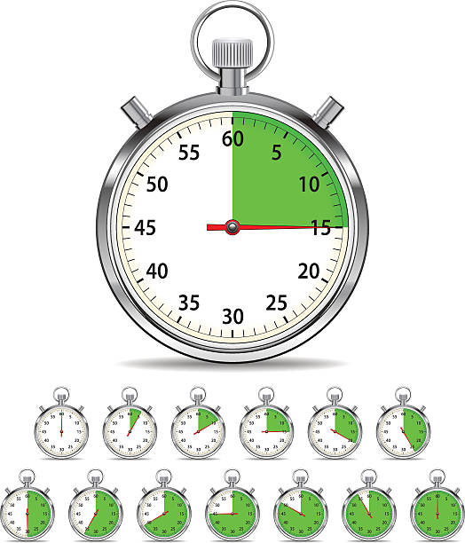Stopwatch counting down vector art illustration