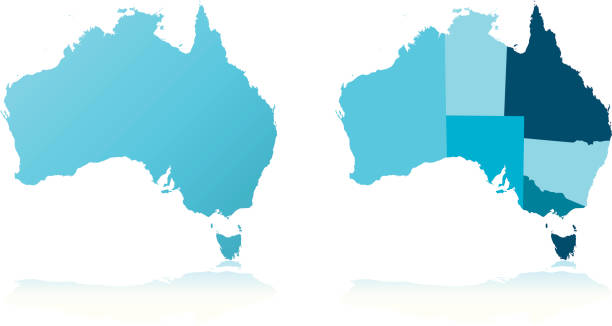 австралия карта - australia map stock illustrations