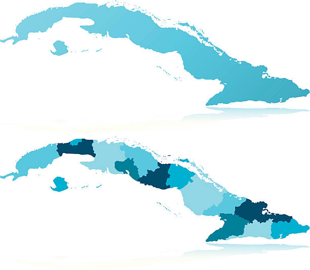 istock Two maps of Cuba, one showing territories 165813985