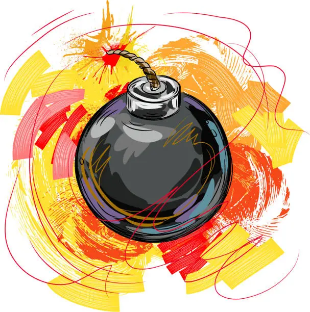 Vector illustration of Explosive Bomb