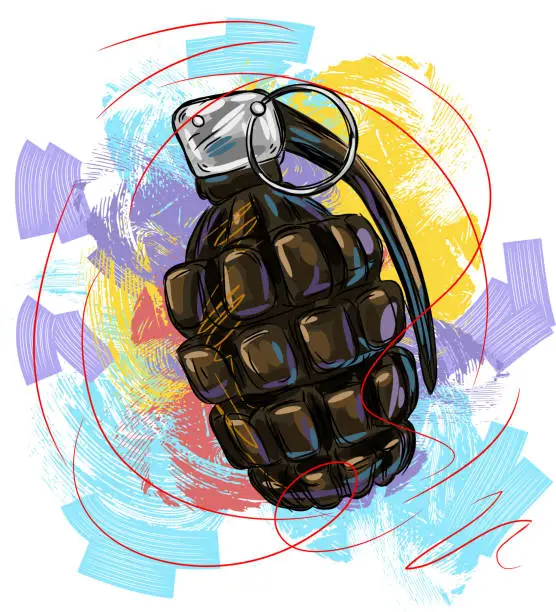 Vector illustration of Explosive Grenade