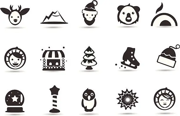 Vector illustration of North Pole Christmas Icons