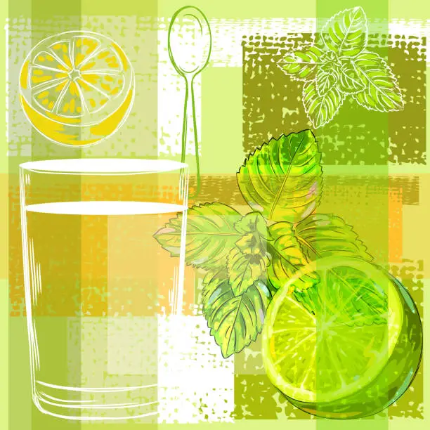 Vector illustration of Abstract mint and Lemon Background