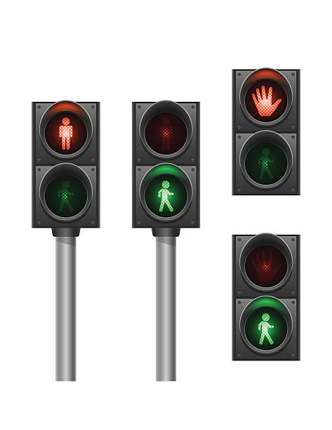 светофора-пешеходная - red light illustrations stock illustrations