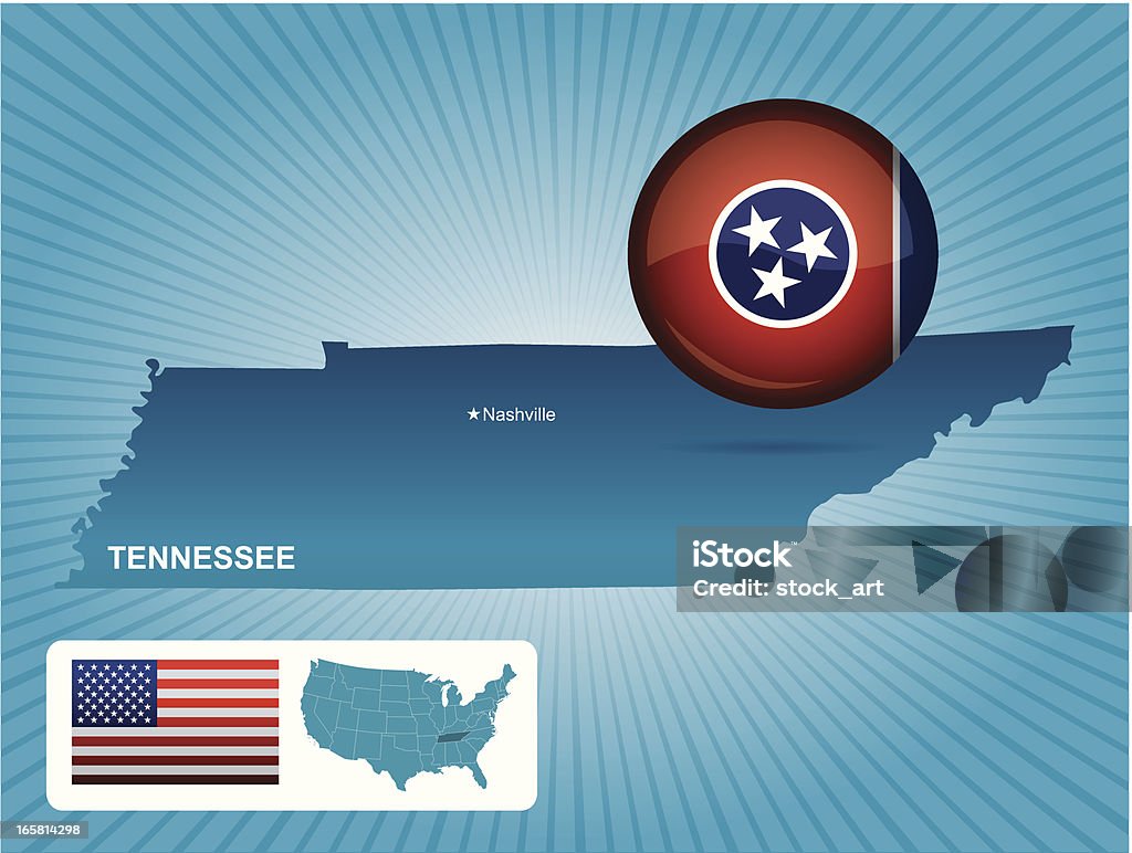 L'état du Tennessee - clipart vectoriel de Bleu libre de droits