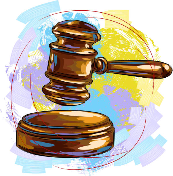 gavel bíró - bírói kalapács témájú stock illusztrációk