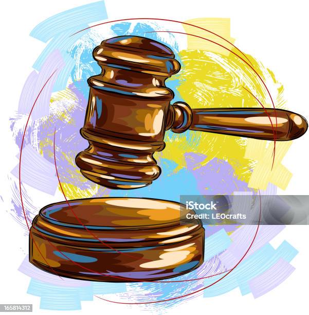 Sędzia Młotek Sędziego - Stockowe grafiki wektorowe i więcej obrazów System prawny - System prawny, Budynek sądu, Młotek sędziego
