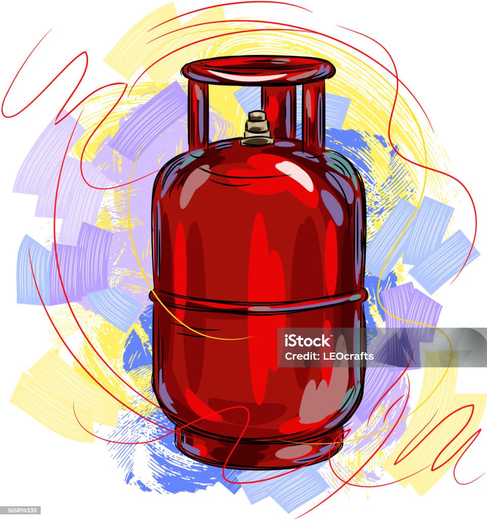 Red cylinder gazu - Grafika wektorowa royalty-free (Walec)