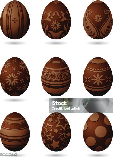 Ilustración de Chocolate Huevos De Pascua y más Vectores Libres de Derechos de Chocolate - Chocolate, Huevo de Pascua de chocolate, Pascua