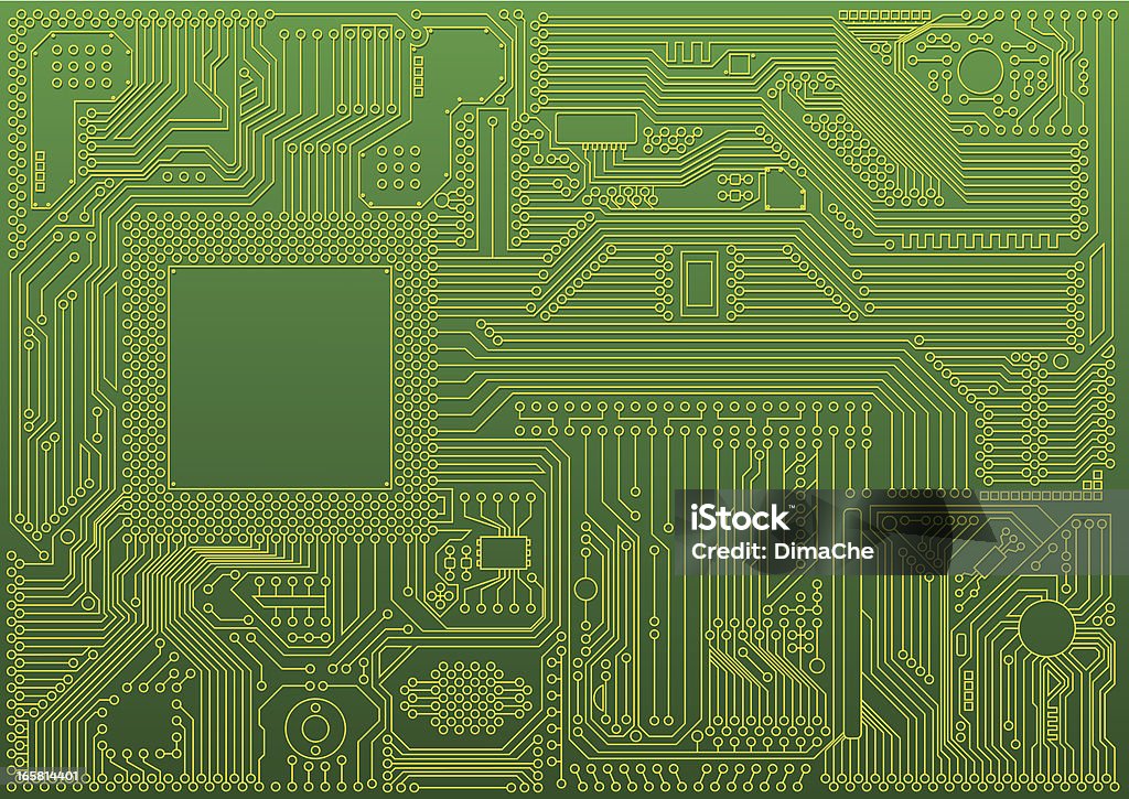 Фон абстрактный микрочип - Векторная графика Печатная плата роялти-фри