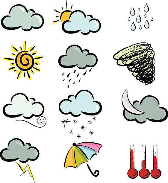 Weather Icon Set | Elegant Series vector art illustration