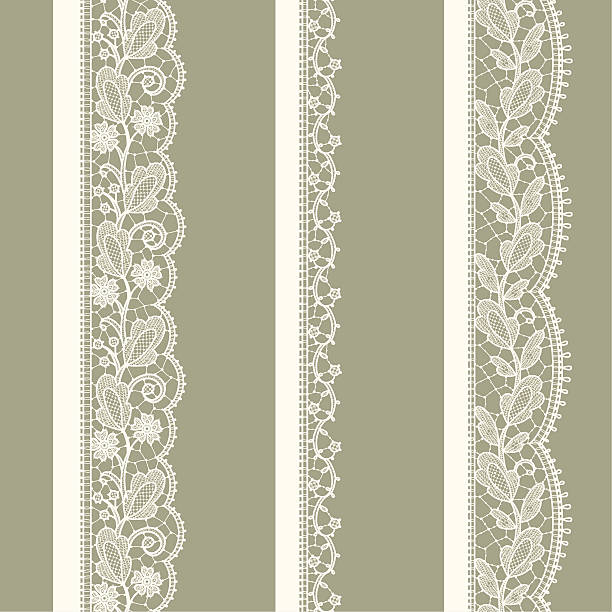 ilustraciones, imágenes clip art, dibujos animados e iconos de stock de blanco lace. vertical patrón sin costuras. - encaje