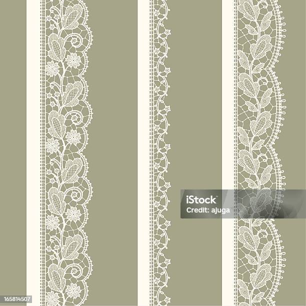 White Lace Vertical Seamless Pattern Stock Illustration - Download Image Now - Lace - Textile, Border - Frame, Embroidery