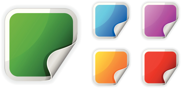 Color Sticker Square Square Colorful Stickers Stock Illustration - Download Image Now - Blue ...