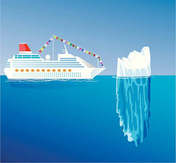 Vector illustration of Ship and iceberg